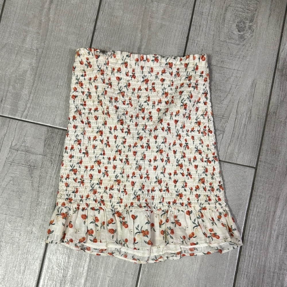 Floral Smocked Skirt with Ruffle Hem